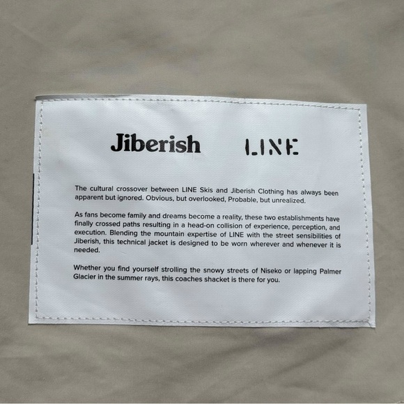 Line Skis X Jiberish Coaches Shacket Size XL Beige Windbreaker Jacket Rare 2021 - Picture 8 of 10
